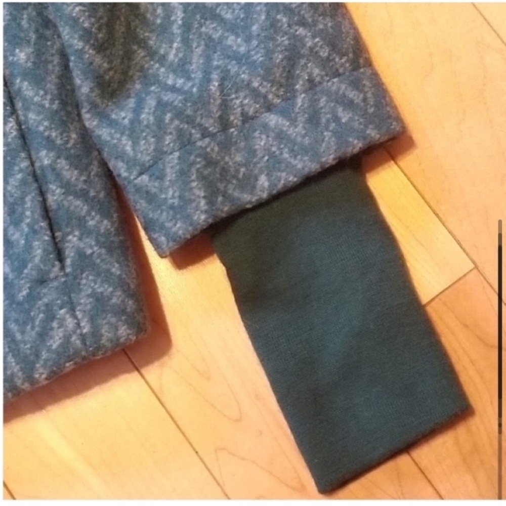 Prana Lily Wool Deep Teal Chevron wool blend coat extra small XS - Picture 6 of 9